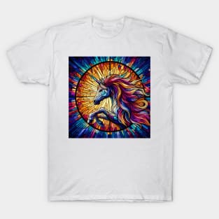 Mystical Unicorn: Stained Glass Dreamscape T-Shirt